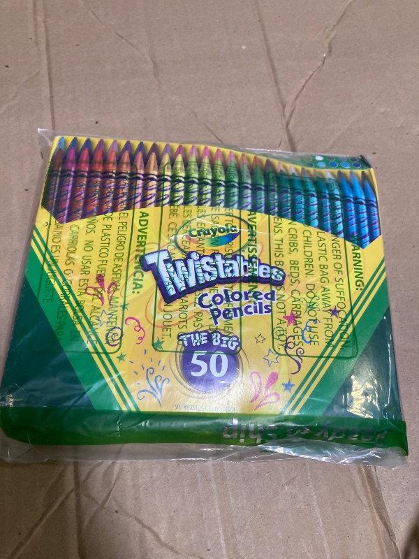 Photo 1 of Crayola Twistables Colored Pencil Set for Kids (50ct), No Sharpen Coloring Book Pencils, Essential Classroom Supplies, Cute Back to School Gifts for Kids, 4+
