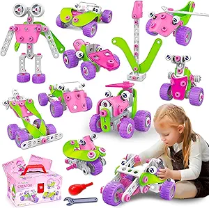 Photo 1 of STEM Toys for 4 5 6 7 8+ Year Old Girl Birthday Gifts Pink Educational Building Toys for Kids Ages 4-8 5-7 8-10 Stem Activities Construction Toy for Girls 4-6 6-8 Creative Games Holiday Idea Gift