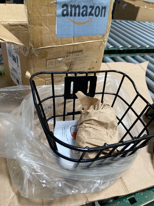 Photo 1 of VEVOR Front Bike Basket, Electric Scooter Basket with Fixed Bracket - Max Bearing 20 lbs, Construct from Solid Steel, Knee Electric Scooter Accessories