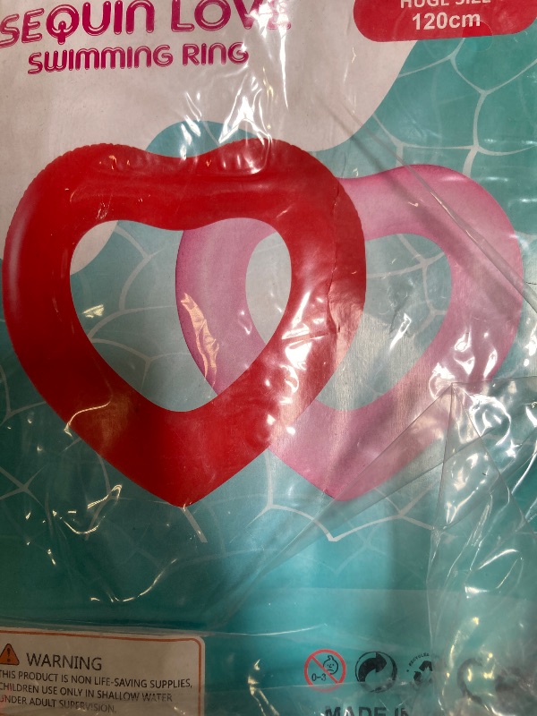 Photo 1 of Sonarun 2Pack Inflatable Heart Shape Swimming Rings Bulk Sweet Love Swimming Pool Float Loungers Tube for Adults Summer Beach Pool Party Favors Water Toys