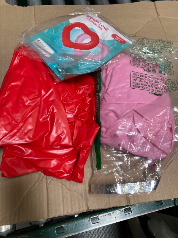 Photo 1 of Sonarun 2Pack Inflatable Heart Shape Swimming Rings Bulk Sweet Love Swimming Pool Float Loungers Tube for Adults Summer Beach Pool Party Favors Water Toys