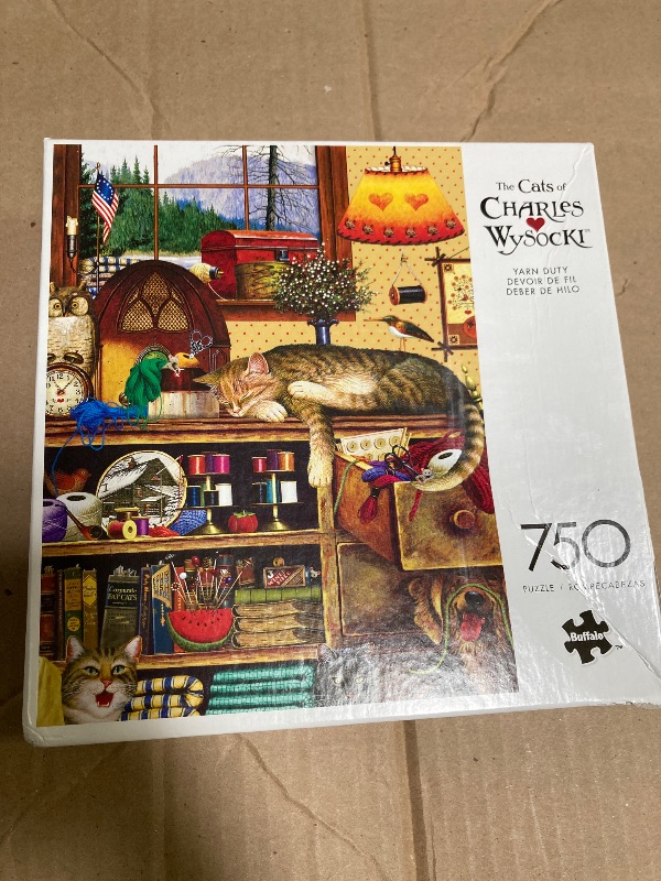 Photo 1 of Buffalo Games - Charles Wysocki - Yarn Duty - 750 Piece Jigsaw Puzzle for Adults -Challenging Puzzle Perfect for Game Nights - Finished Size is 24.00 x 18.00