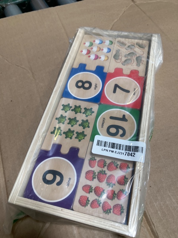 Photo 1 of Melissa & Doug Self-Correcting Wooden Number Puzzles With Storage Box (40 pcs)