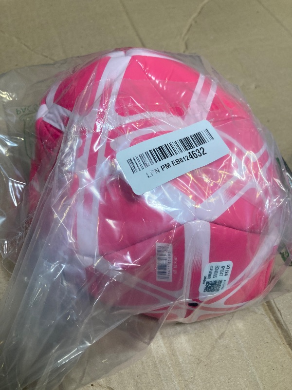 Photo 1 of adidas Unisex Starlancer Club Soocer Ball, Solar Pink/White, 5