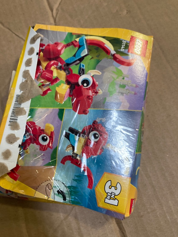 Photo 1 of LEGO Creator 3 in 1 Red Dragon Toy, Transforms from Dragon Toy to Fish Toy to Phoenix Toy, Gift Idea for Boys and Girls Ages 6 and Up, Animal Toy Set for Kids, 31145