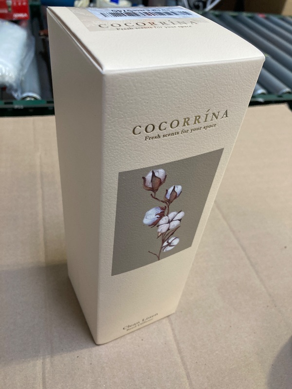 Photo 1 of Cocorrína Reed Diffuser Set, 6.7 oz Clean Linen Scented Diffuser with Sticks Home Fragrance Reed Diffuser for Bathroom Shelf Decor