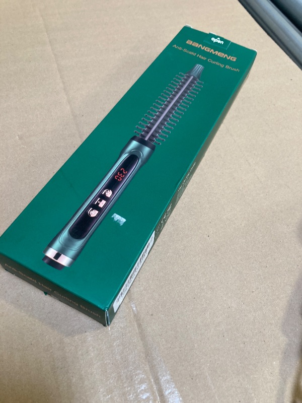 Photo 1 of BANGMENG Mini Thermal Round Brush, 1/2 Inch Barrel Volume Heat Styling Brush for Men and Women Short Thin Curly Straight Hair, Heated Curling Iron,12 Temperature Setting (1.1 Inch with Bristles)