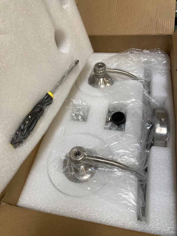 Photo 1 of Ditoon Vintage Vanity Light Fixtures for Bathroom, 2 Light Brushed Nickel Vanity Lighting Over Mirror, Bathroom Light Fixtures with Flower Clear Glass, Farmhouse Sconces Wall Lighting for Hallway