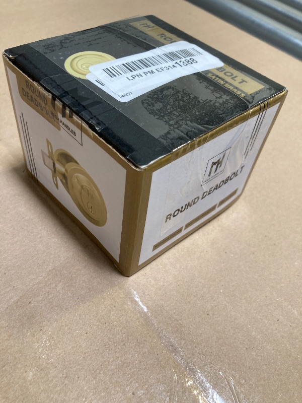 Photo 1 of Mega Handles - Buena Deadbolt I Entry Deadbolt Lock - Heavy Duty Round Locking Deadbolt for Left or Right-Handed Doors - Interior/Exterior - Satin Brass