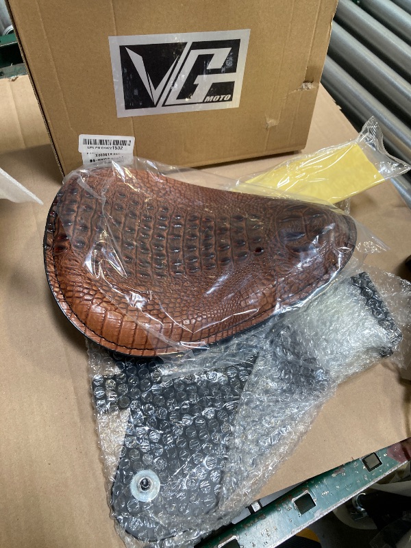 Photo 1 of Motorcycle Crocodile Style Leather Cushion Solo Seat with Cushion Spring Base Plate Bracket