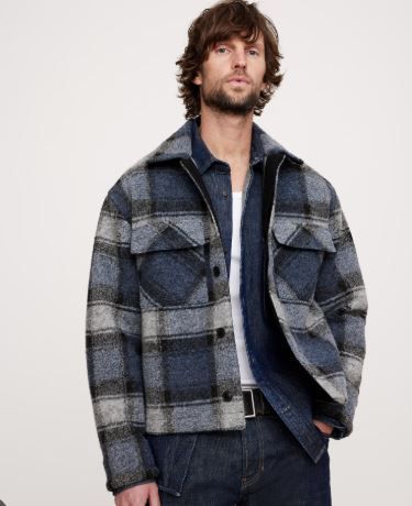 Photo 1 of Size S--Plaid Shirt Jacket | Banana Republic