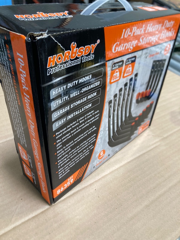 Photo 1 of HORUSDY 10-Pack Garage Hooks, Utility Hook, 9" & 6” Garage Heavy Duty Wall Hook for Bikes, Kayak and Hanging Ladders
