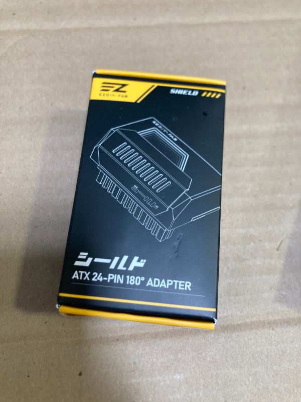 Photo 1 of EZDIY-FAB Shield 24-Pin Angle Adapter with Infinity Mirror ARGB Light,ATX 24 Pin Power Connector, 5V 3pin ARGB Sync-180 Degree-White-1 Pack