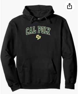 Photo 1 of Cal Poly Mustangs Arch Over Logo Officially Licensed Pullover Hoodie- medium