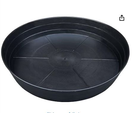 Photo 1 of 25 Inch Extra Large Planter Saucer, Extra-Deep 4.25 in Black Drip Trays for Flower Pot, Heavy Duty Drainage Tray Indoors No Holes, Plastic Plant Plate Water Catcher for Pots Base 19 20 21 22 in