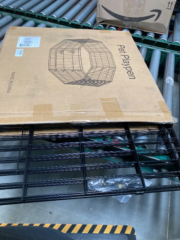 Photo 1 of PEEKABOO Dog Pen Pet Playpen Dog Fence Indoor Foldable Metal Wire Exercise Puppy Play Yard Pet Enclosure Outdoor 8 Panels 24 Inch (Only Black playpen)