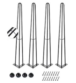 Photo 1 of 40Inch Reinforce Hairpin Table Legs for Furniture Set of4, Sturdy Cast lron Modern Metal Desk Legs,1300lbs Load Capacity for Coffee Table,Dresser Legs ?Night Stand Desk Bench?Desk(40in)