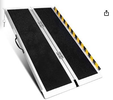 Photo 1 of 3FT Portable Wheelchair Ramp,Lightweight Foldable Aluminum Ramp for Home Steps, Non-Slip Surface, Supports Up to 800 lbs - Ideal for Wheelchairs, Scooters, and Walkers
