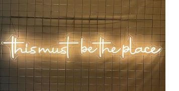 Photo 1 of Large This Must Be The Place Neon Signs warm white Led Light Sign for Wall Decor for Bedroom, Bar, Cafe, Office, Cave
