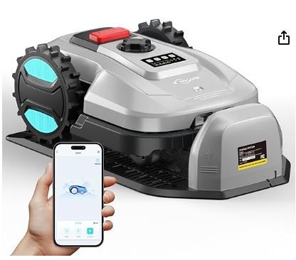 Photo 1 of yardcare robotic lawn mower – app-controlled, self-charging automatic mower with custom cutting height, weather sensor & obstacle detection – ideal for lawns up to 4300 sq.ft E400