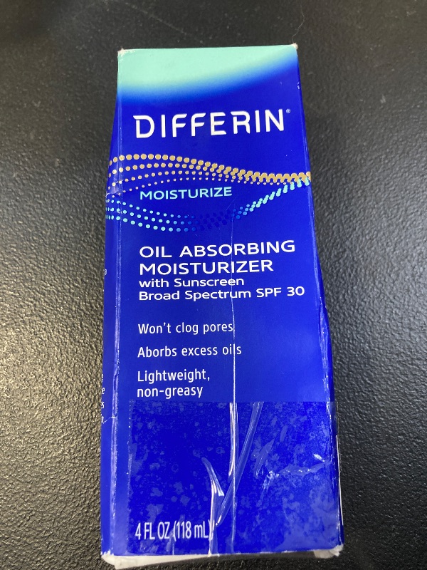 Photo 1 of Differin Oil Absorbing Moisturizer with SPF 30, Sunscreen for Face by the makers of Differin Gel, Gentle Skin Care for Acne Prone Sensitive Skin, 4 oz (Packaging May Vary)