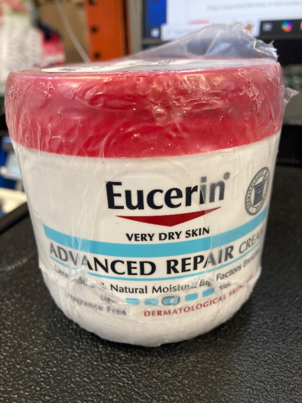 Photo 1 of Eucerin Advanced Repair Body Cream for Very Dry Skin, Fragrance Free Daily Body Moisturizer, 16 Oz Jar