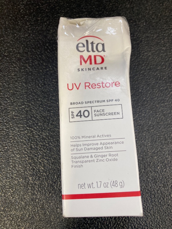 Photo 1 of EltaMD UV Restore Face Sunscreen, SPF 40, Mineral Sunscreen for Sun Damaged Skin Repair, Anti-Aging Zinc Oxide Moisturizer Formula for Face, 1.7 oz