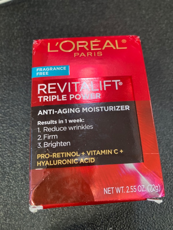 Photo 1 of L'Oreal Paris Revitalift Triple Power Anti-Aging Face Moisturizer, Fragrance Free, Pro Retinol, Hyaluronic Acid & Vitamin C to Reduce Wrinkles, Firm & Brighten Skin, 2.55 Oz