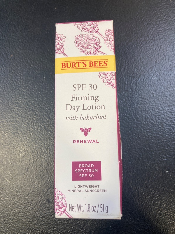 Photo 1 of Burt's Bees Renewal SPF 30 Firming Day Face Lotion With Bakuchiol, Sunscreen Face Lotion With Natural Retinol Alternative, 98 Percent Natural Origin Skin Care, 1.8 oz. Tube