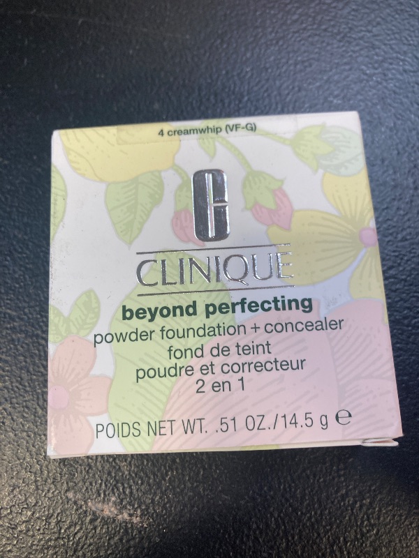 Photo 1 of Clinique Beyond Perfecting Powder Lightweight Full Coverage Foundation + Concealer For Dry Combination to Oily Skin Types, Cream Whip, 0.51 Ounce