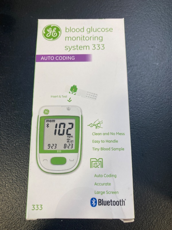 Photo 1 of GE333 Blood Glucose Monitoring System | Glucometer | Auto Coding | 5-Second Results | Bluetooth Rightest Care App Connection | Easy-to-Read Display
