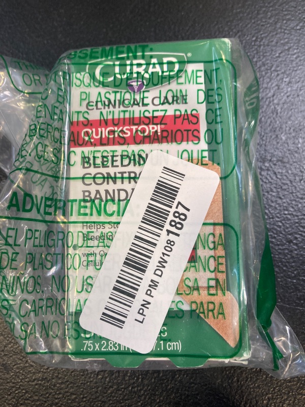 Photo 1 of CURAD QuickStop! Flex-Fabric Bandages, 0.75x2.83 Inch, 30/Box, One Box