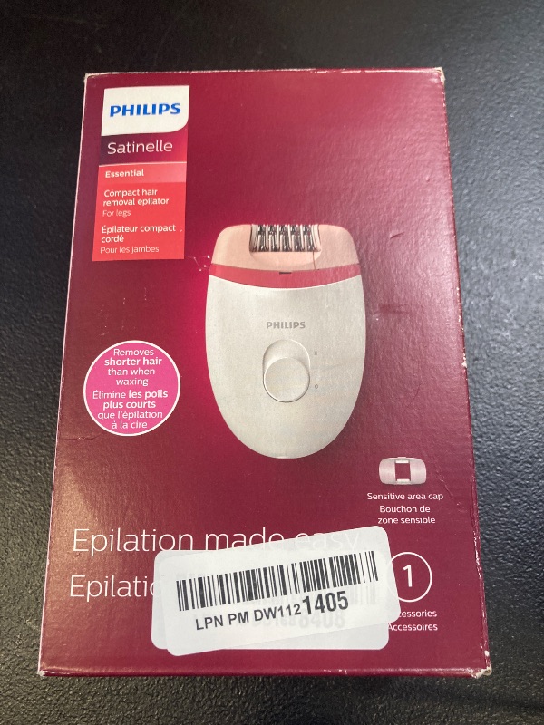 Photo 1 of Philips Beauty Satinelle Essential Compact Hair Removal Epilator for Women, BRE235/04 (Corded Use Only)