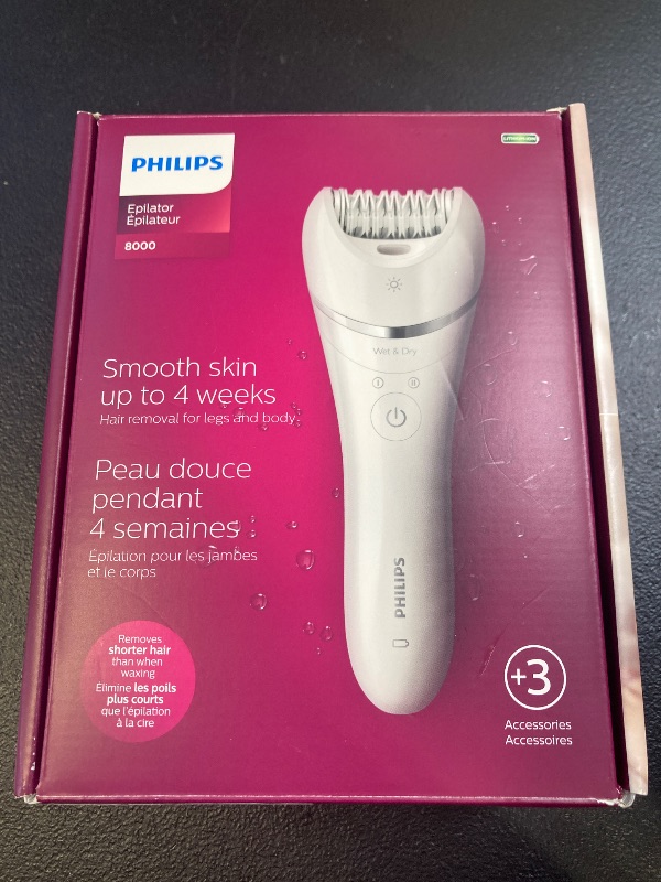 Photo 1 of Philips Beauty Epilator Series 8000 for Women, with 3 Accessories, BRE700/04