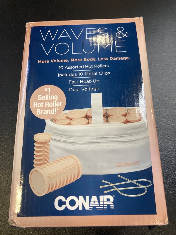 Photo 1 of Conair Instant Heat Compact Hot Rollers for Long, Medium, and All Hair - Hair Curler - Hair Roller Clips Included - 1 1/4-inch, 1-inch, and 3/4-inch Rollers