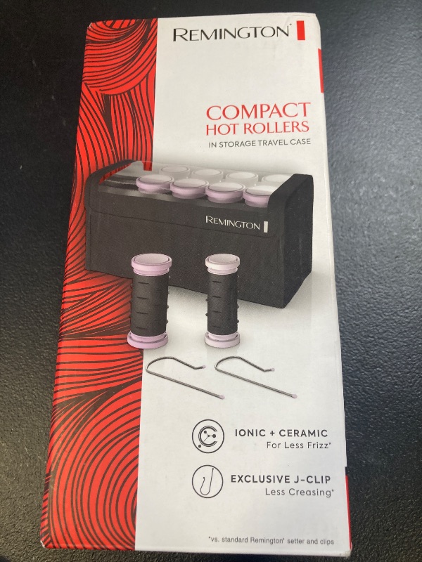 Photo 1 of Remington Compact Ceramic Dual Voltage Hot Rollers for Long and Short Hair, Hair Setters, Hair Curlers, 1-1 ¼" Purple/Black, 10 Piece Set