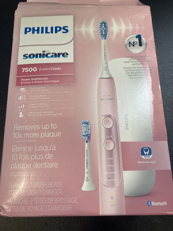 Photo 1 of Philips Sonicare ExpertClean 7500 Pink, Rechargeable Electric Power Toothbrush, HX9690/07