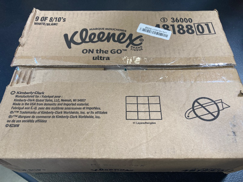 Photo 1 of Kleenex On-The-Go Facial Tissues, 72 On-The-Go Packs (3 Trays of 24 Packs), 10 Tissues per Box (720 Total), 3-Ply, Packaging May Vary
