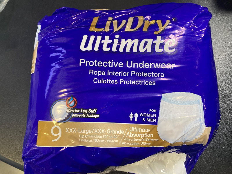 Photo 1 of LivDry Ultimate Adult Incontinence Underwear, High Absorbency, Leak Cuff Protection (XXX-Large (9 Count))