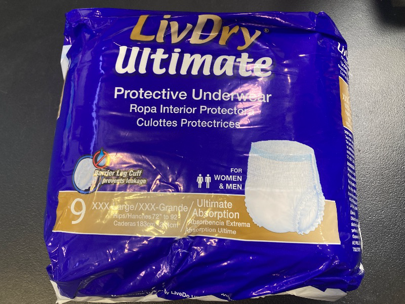 Photo 1 of LivDry Ultimate Adult Incontinence Underwear, High Absorbency, Leak Cuff Protection (XXX-Large (9 Count))