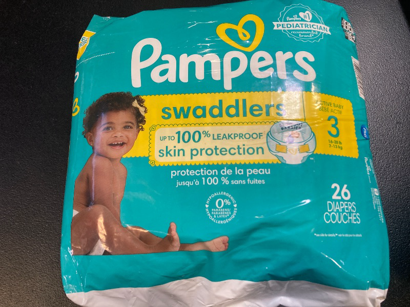 Photo 1 of Pampers Baby Diapers - Swaddlers - Size 3, 26 Count, Ultra Absorbent Disposable Infant Diaper