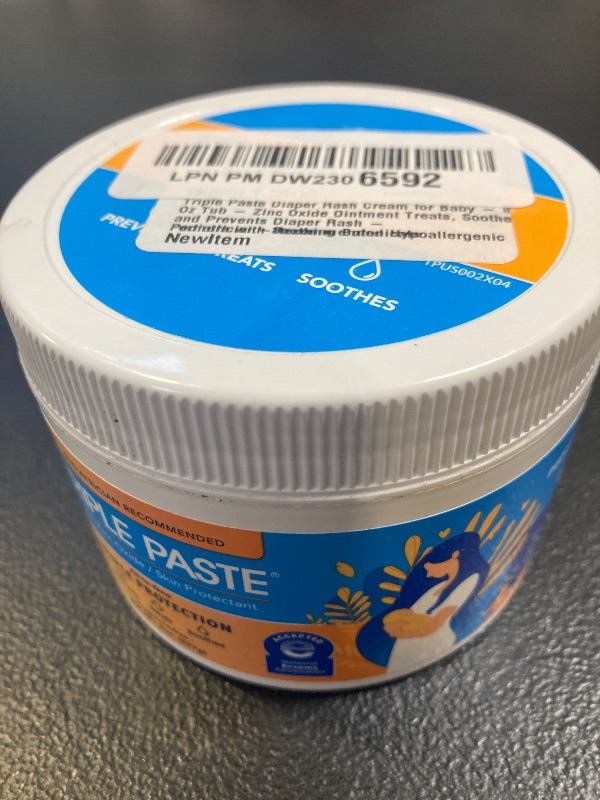 Photo 1 of Triple Paste Diaper Rash Cream for Baby - 8 Oz Tub - Zinc Oxide Ointment Treats, Soothes and Prevents Diaper Rash - Pediatrician-Recommended Hypoallergenic Formula with Soothing Botanicals