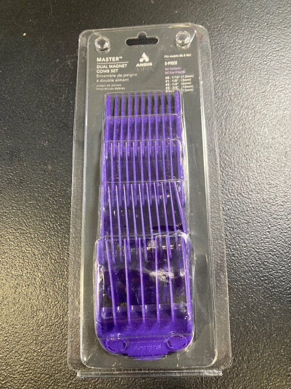 Photo 1 of Andis 560997 OG Master Dual Magnet Attachment Clipper Guard Set, 5-Pack, Purple