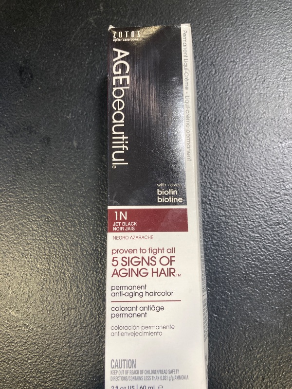 Photo 1 of AGE beautiful Permanent Hair Color Dye Liqui Creme | 100% Gray Coverage | Anti-Aging Haircolor | Biotin for Thicker, Fuller Hair | Professional Salon Coloring | 1N Jet Black