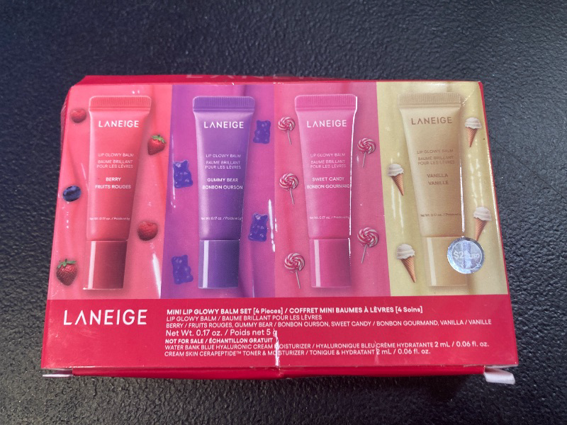Photo 1 of LANEIGE Mini Lip Glowy Balm Set: Keeps Lips Hydrated, Glossy, and Moisturized with Nourishing Shea and Murumuru Butters