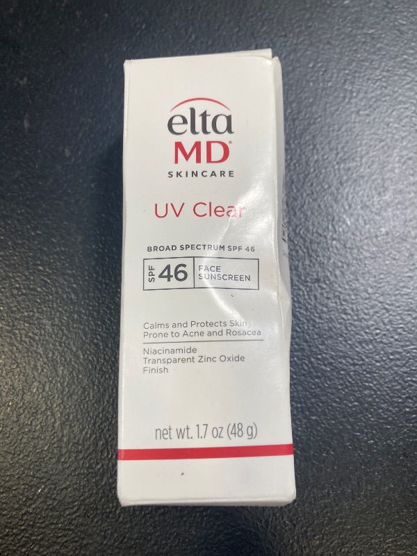 Photo 1 of EltaMD UV Clear Face Sunscreen SPF 46, Oil Free for Face with Zinc Oxide, Dermatologist Recommended Sunscreen Lotion, For Acne-Prone Sensitive Skin, 1.7 oz Pump