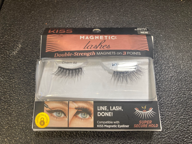 Photo 1 of KISS Magnetic Lashes, Charm, 1 Pair of Synthetic False Eyelashes With 5 Double Strength Magnets, Wind Resistant, Dermatologist Tested Fake Lashes Last Up To 16 Hours, Reusable Up To 15 Times, Black
