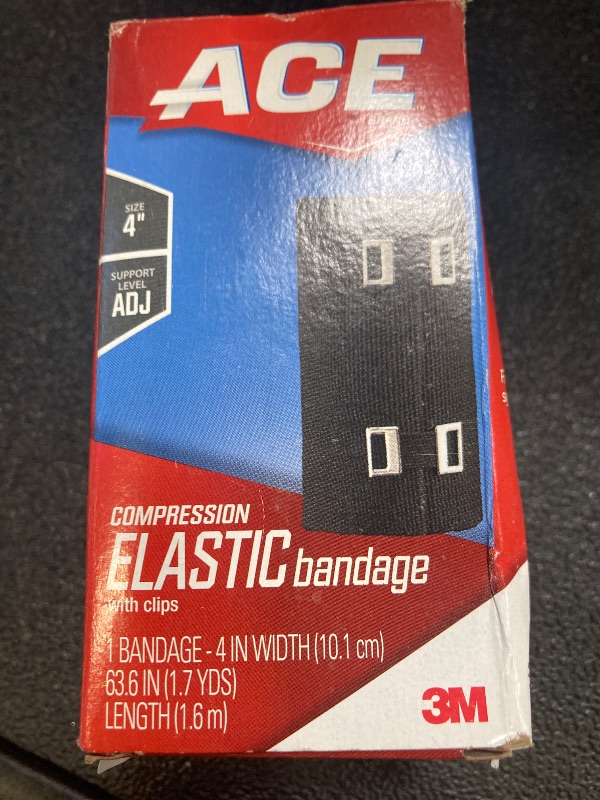 Photo 1 of ACE 4 Inch Elastic Bandage with with Clips, Black, Great for Leg, Shoulder and More, 1 Count