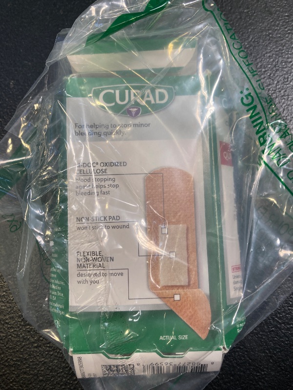 Photo 1 of CURAD QuickStop! Flex-Fabric Bandages, 0.75x2.83 Inch, 30/Box, One Box