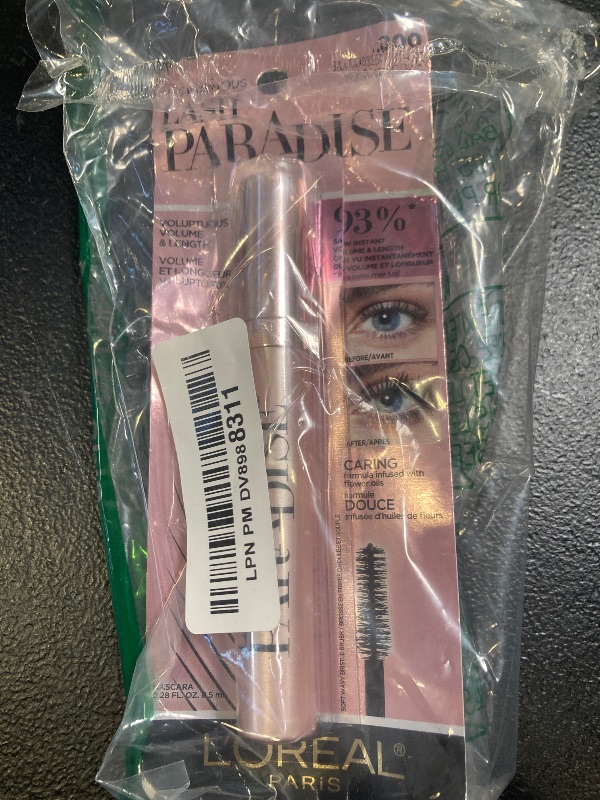 Photo 1 of L'Oreal Paris Makeup Voluminous Lash Paradise Mascara, Voluptuous Volume, Intense Length, Feathery Soft Full Lashes, No Flaking, No Smudging, No Clumping, Blackest Black, 0.25 Fl Oz (Pack of 1)